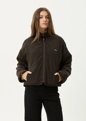 AFENDS BERLIN REVERSIBLE POLAR FLEECE JACKET – COFFEE