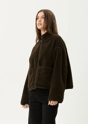 AFENDS BERLIN REVERSIBLE POLAR FLEECE JACKET – COFFEE