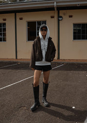 AFENDS BERLIN REVERSIBLE POLAR FLEECE JACKET – COFFEE