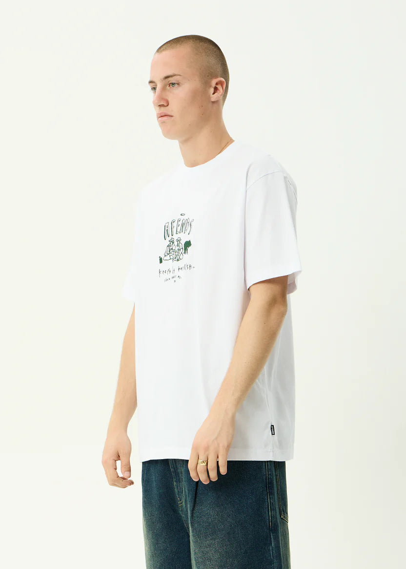 AFENDS CAMP FIRE BOXY TEE – WHITE