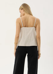 AFENDS CANDICE SEERSUCKER CAMI TOP – REVERB MOONBEAM CHECK