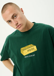 AFENDS CLOCK OFF BOXY TEE – WASHED PINE