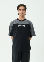 AFENDS CONTINGENT BOXY VINTAGE TEE MEN’S RECYCLED GRAPHIC STREETWEAR T SHIRT BLACK