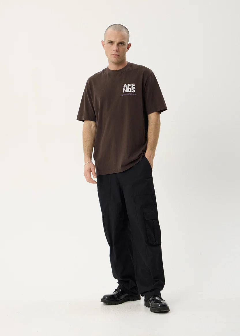 AFENDS FUNNEL RETRO TEE – WASHED COFFEE