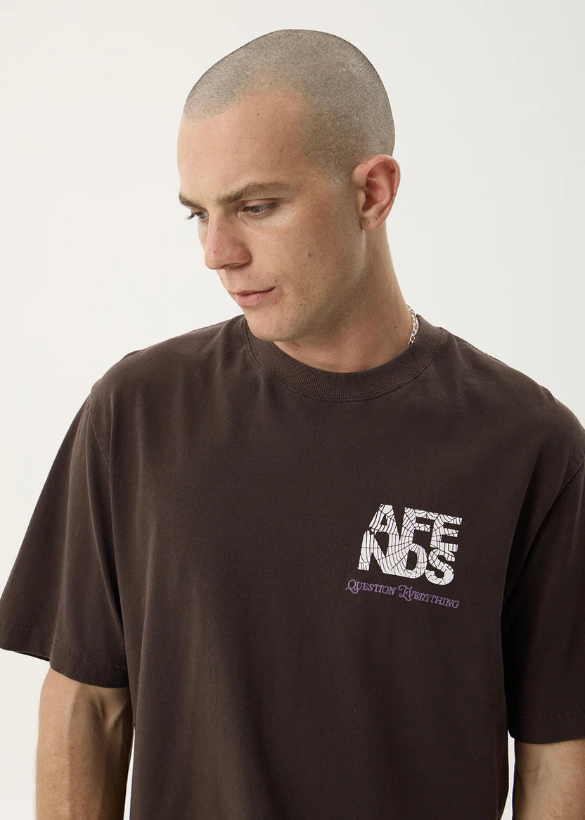 AFENDS FUNNEL RETRO TEE – WASHED COFFEE