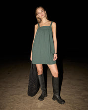 AFENDS INKA SEERSUCKER MINI DRESS – REVERB PINE CHECK