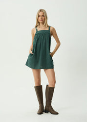 AFENDS INKA SEERSUCKER MINI DRESS – REVERB PINE CHECK