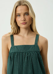 AFENDS INKA SEERSUCKER MINI DRESS – REVERB PINE CHECK