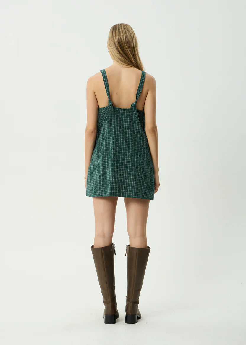 AFENDS INKA SEERSUCKER MINI DRESS – REVERB PINE CHECK