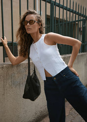 AFENDS LANA SEERSUCKER TOP HEMP BLEND OFF WHITE