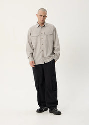 AFENDS LENNOX OVERSIZED LONG SLEEVE SHIRT – OLIVE STRIPE