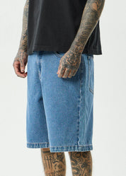 AFENDS LIL C DENIM BAGGY SHORT 22" – WORN BLUE