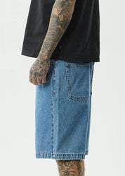 AFENDS LIL C DENIM BAGGY SHORT 22" – WORN BLUE