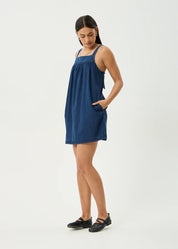AFENDS PALMER MINI DRESS RECYCLED COTTON BABYDOLL INK