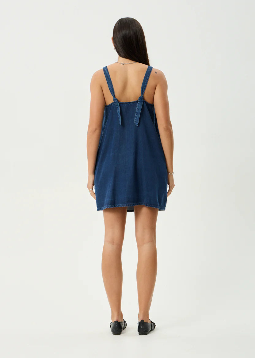 AFENDS PALMER MINI DRESS RECYCLED COTTON BABYDOLL INK
