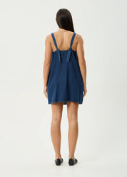 AFENDS PALMER MINI DRESS RECYCLED COTTON BABYDOLL INK