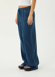 AFENDS PALMER WIDE LEG PANT RECYCLED COTTON LYOCELL INK