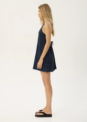 AFENDS SAMMY SEERSUCKER MINI DRESS – THEA MIDNIGHT CHECK
