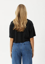 AFENDS SLAY CROPPED OVERSIZED TEE HEMP COTTON BLACK