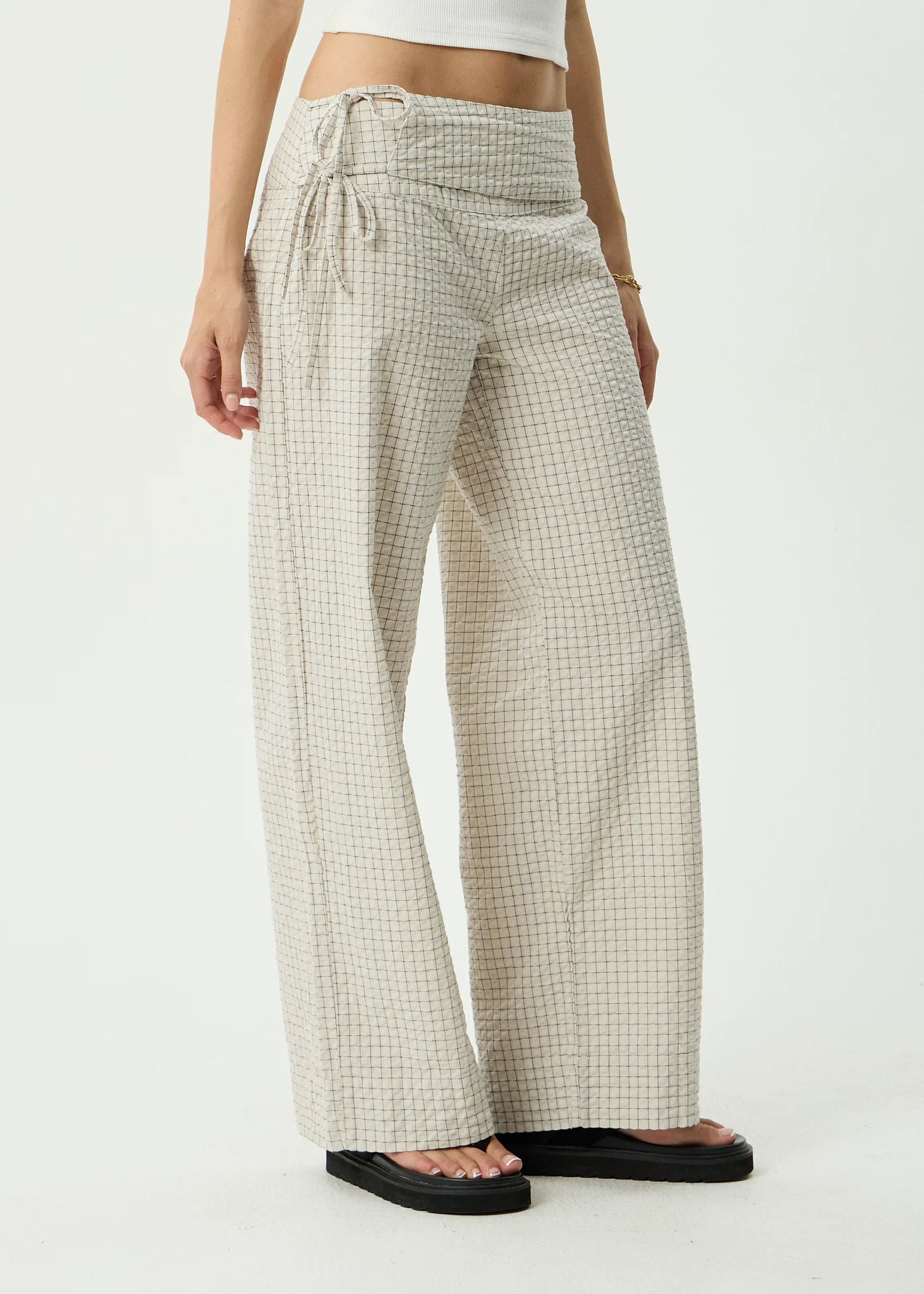 AFENDS SOFIA WIDE LEG PANT – REVERB MOONBEAM CHECK