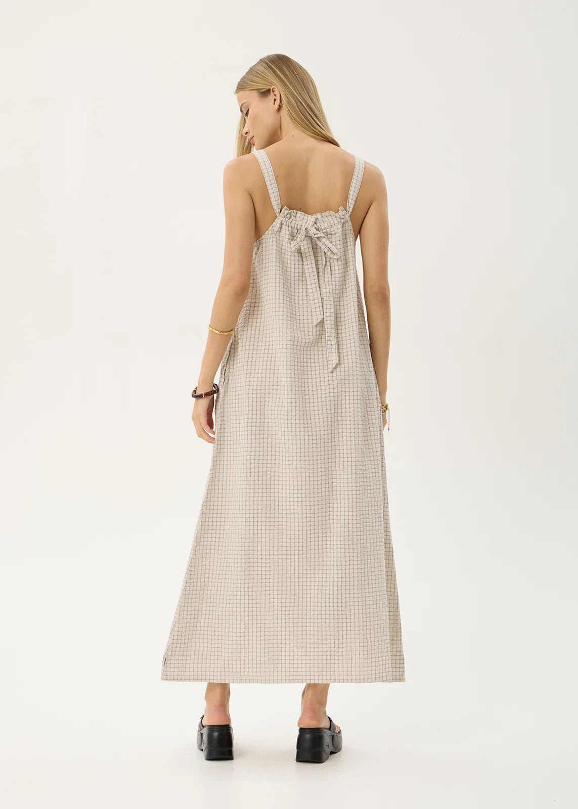 AFENDS VANIA SEERSUCKER MAXI DRESS – REVERB MOONBEAM CHECK