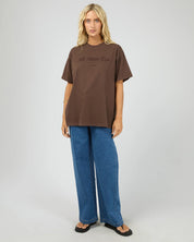 ALL ABOUT EVE AAE TIMELESS TEE WOMENS BASIC T SHIRT BROWN