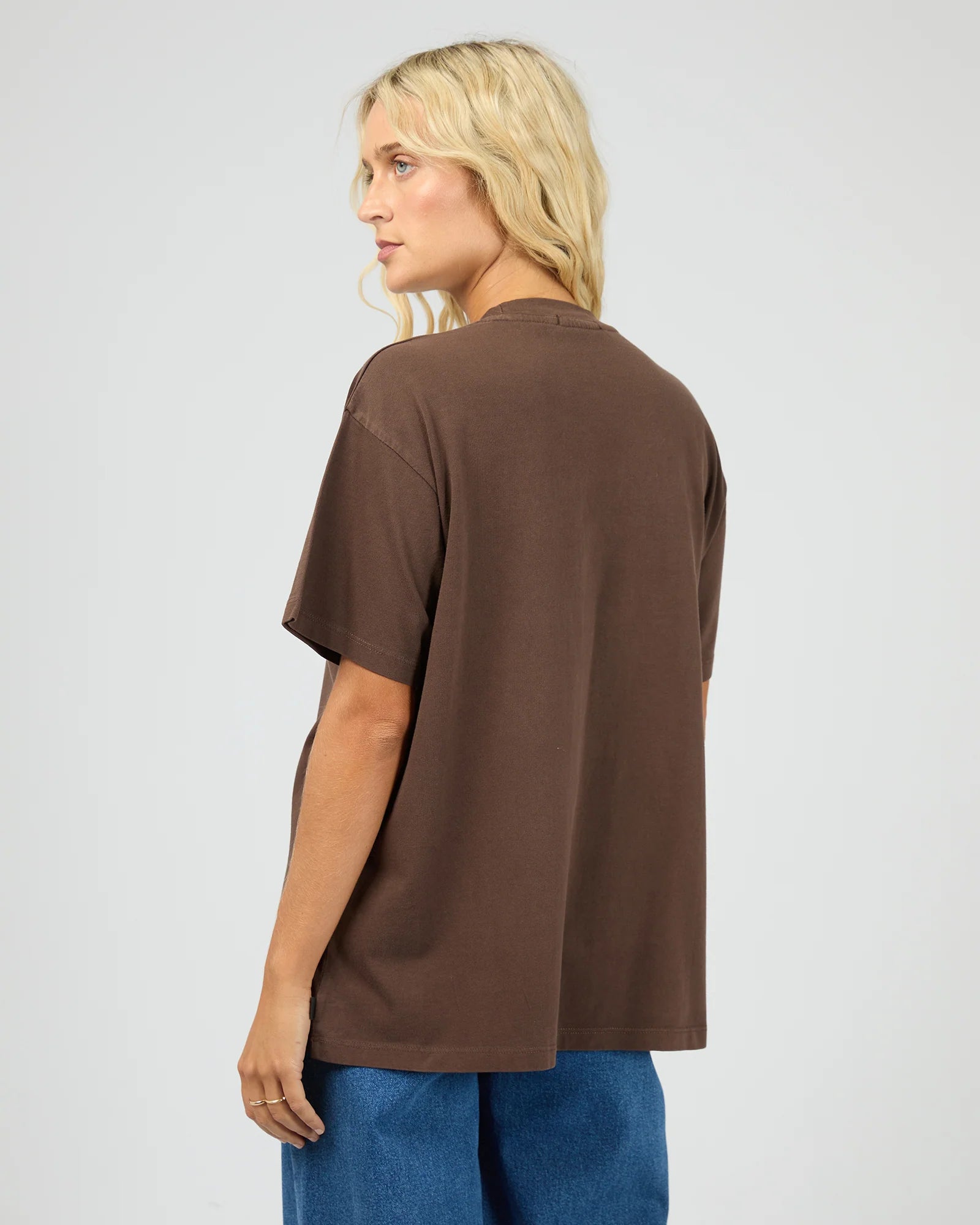 ALL ABOUT EVE AAE TIMELESS TEE WOMENS BASIC T SHIRT BROWN
