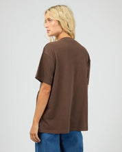 ALL ABOUT EVE AAE TIMELESS TEE WOMENS BASIC T SHIRT BROWN