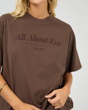 ALL ABOUT EVE AAE TIMELESS TEE WOMENS BASIC T SHIRT BROWN