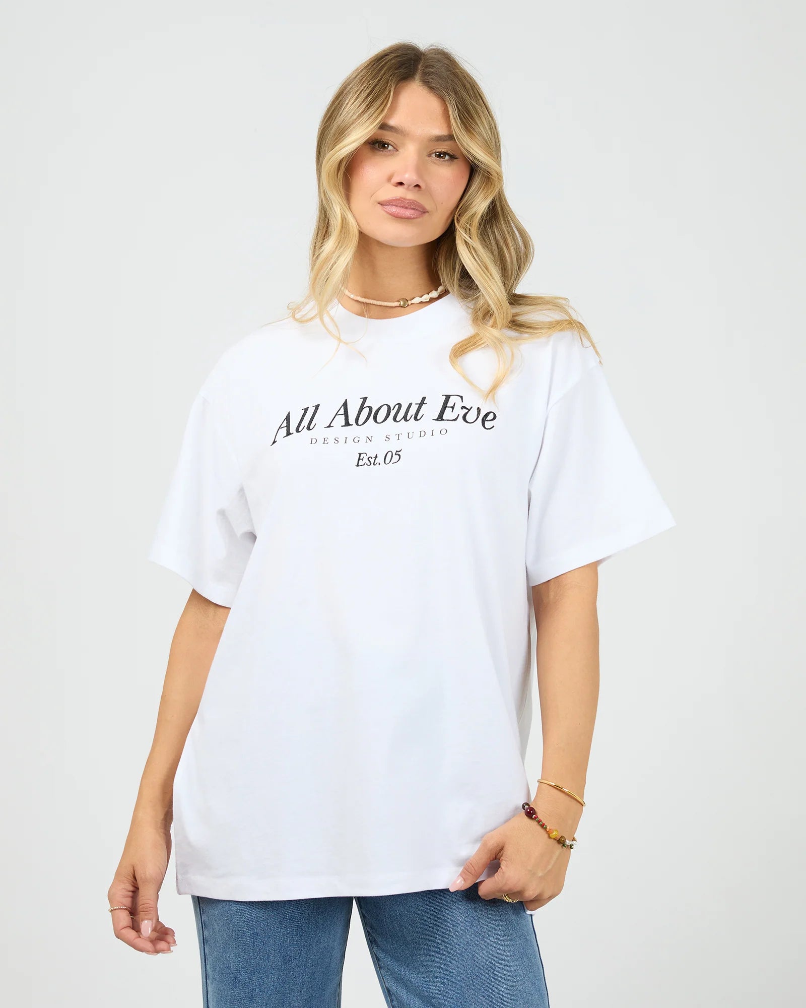 ALL ABOUT EVE AAE TIMELESS TEE WOMENS BASIC T SHIRT WHITE