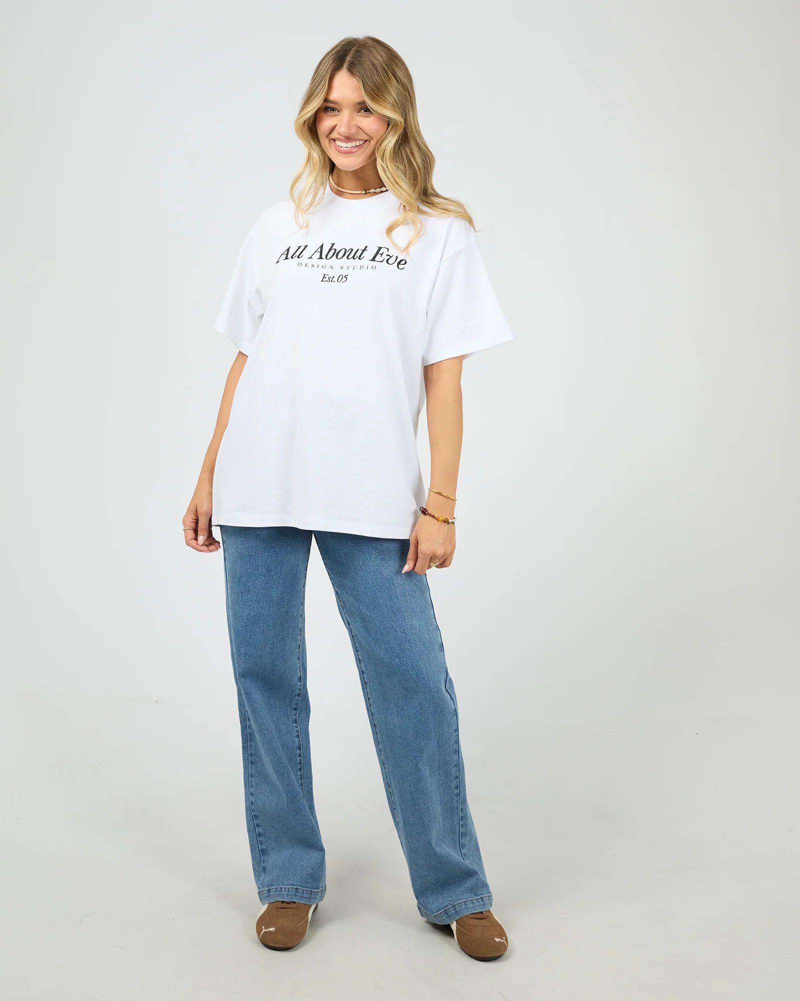 ALL ABOUT EVE AAE TIMELESS TEE WOMENS BASIC T SHIRT WHITE