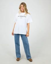 ALL ABOUT EVE AAE TIMELESS TEE WOMENS BASIC T SHIRT WHITE