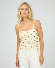 ALL ABOUT EVE CALI POLKA DOT TOP - YELLOW