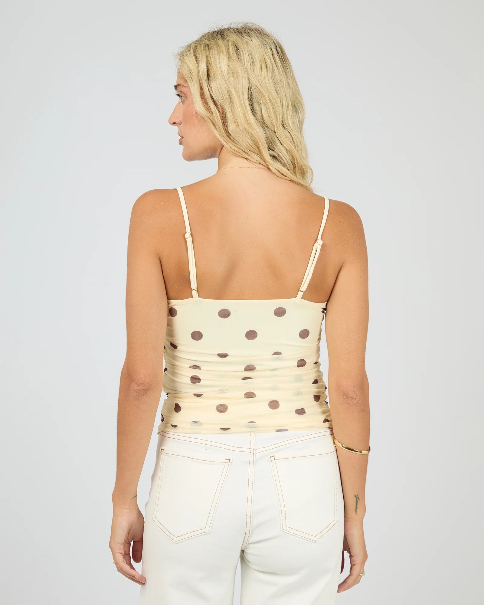 ALL ABOUT EVE CALI POLKA DOT TOP - YELLOW