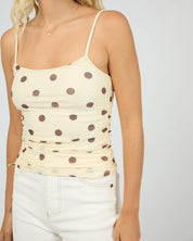 ALL ABOUT EVE CALI POLKA DOT TOP - YELLOW