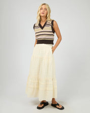 ALL ABOUT EVE FINN VEST WOMENS KNIT VEST CROPPED STRIPE MULTICOLOURED