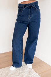 ALL ABOUT EVE GIA HIGH RISE BAGGY JEAN WOMENS DENIM JEANS HERITAGE BLUE