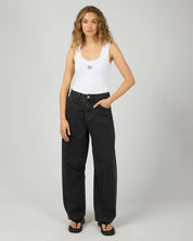 ALL ABOUT EVE HALLIE BARREL LEG JEAN WOMENS DENIM JEANS COAL