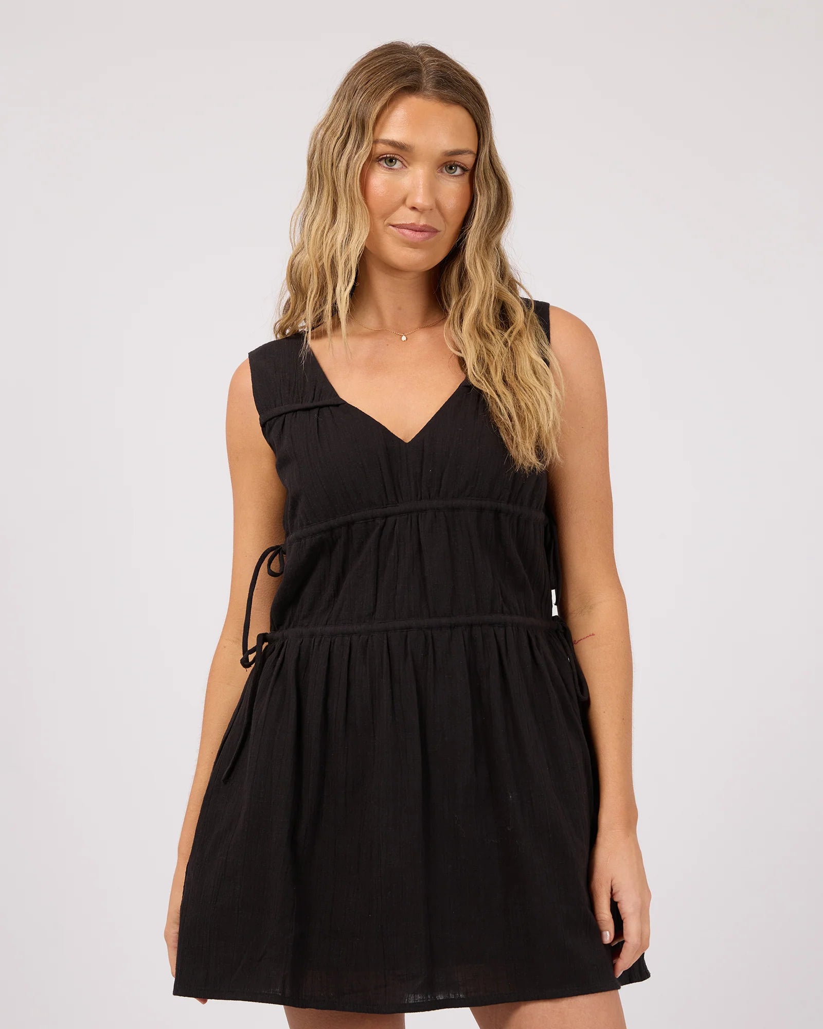ALL ABOUT EVE HEIDI RUCHED MINI DRESS - BLACK