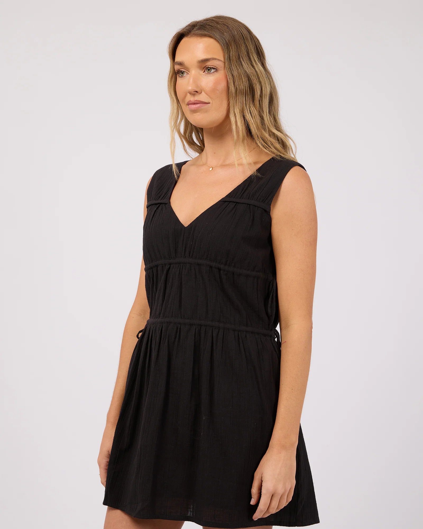 ALL ABOUT EVE HEIDI RUCHED MINI DRESS - BLACK