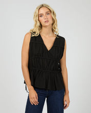 ALL ABOUT EVE HEIDI RUCHED TOP - BLACK