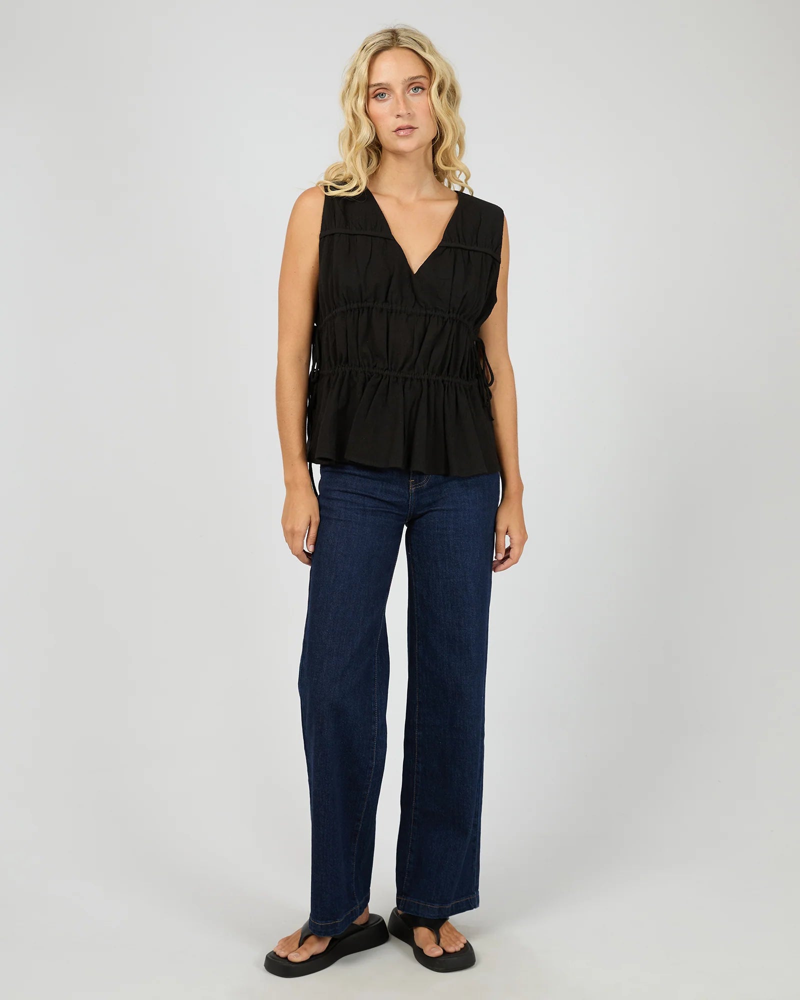 ALL ABOUT EVE HEIDI RUCHED TOP - BLACK
