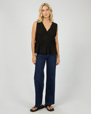 ALL ABOUT EVE HEIDI RUCHED TOP - BLACK