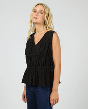 ALL ABOUT EVE HEIDI RUCHED TOP - BLACK