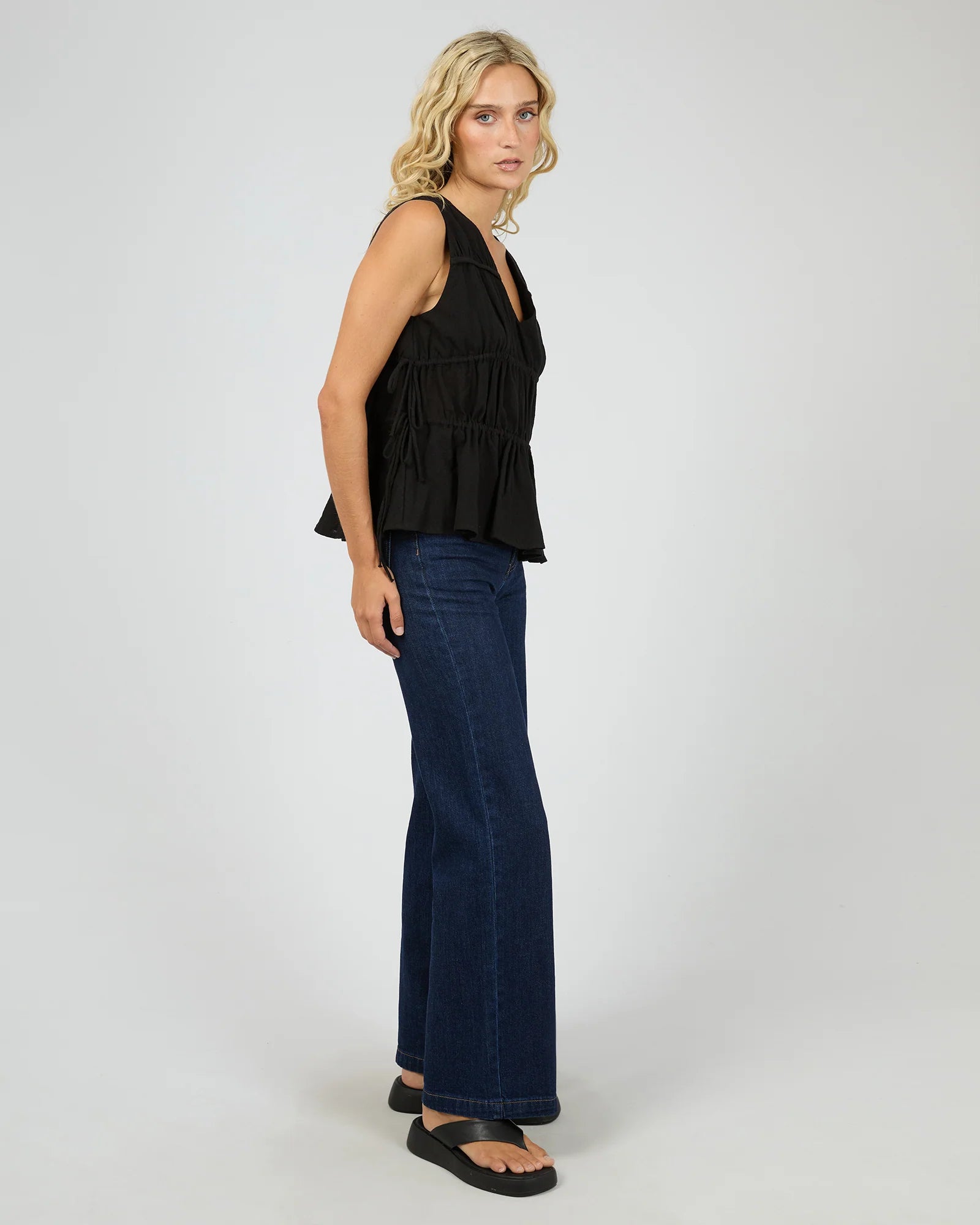 ALL ABOUT EVE HEIDI RUCHED TOP - BLACK