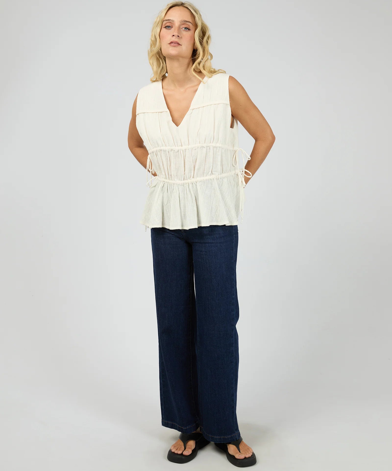 all-about-eve-heidi-ruched-top-vintage-white1.webp