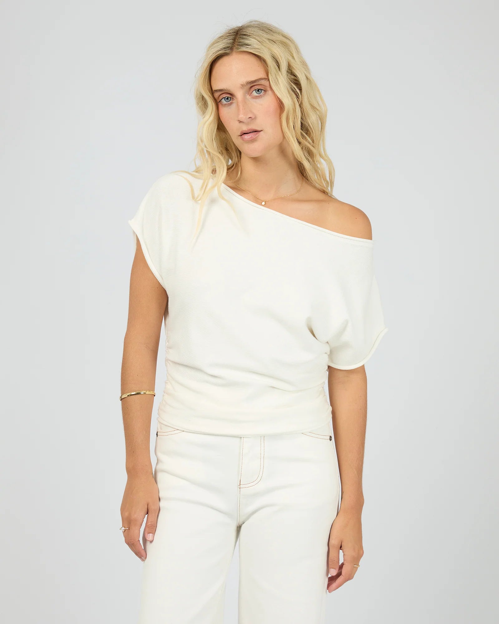 ALL ABOUT EVE ORLA OFF THE SHOULDER TOP - VINTAGE WHITE