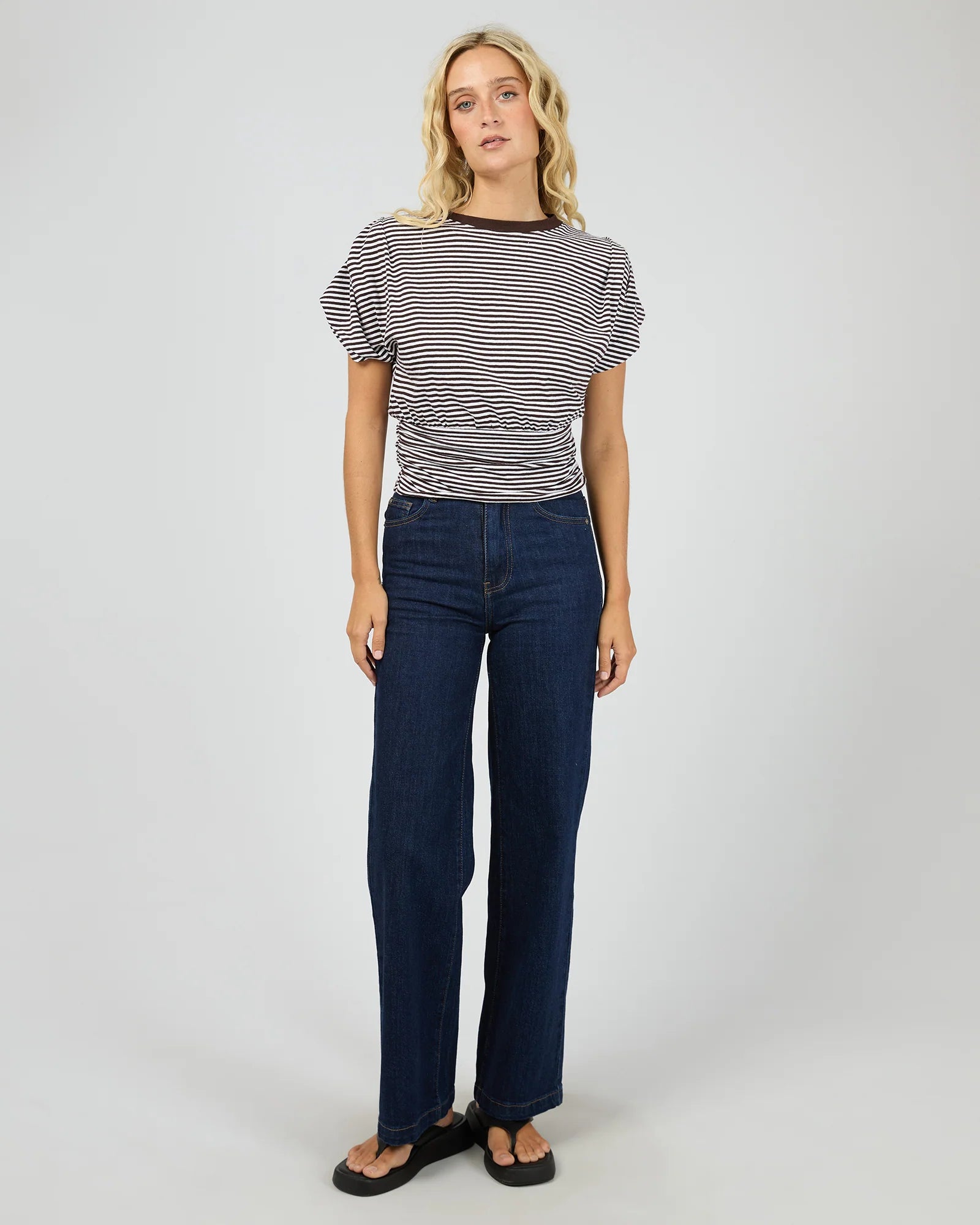ALL ABOUT EVE PAIGE STRIPE TEE - BROWN