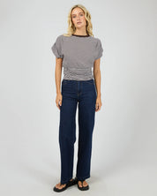 ALL ABOUT EVE PAIGE STRIPE TEE - BROWN
