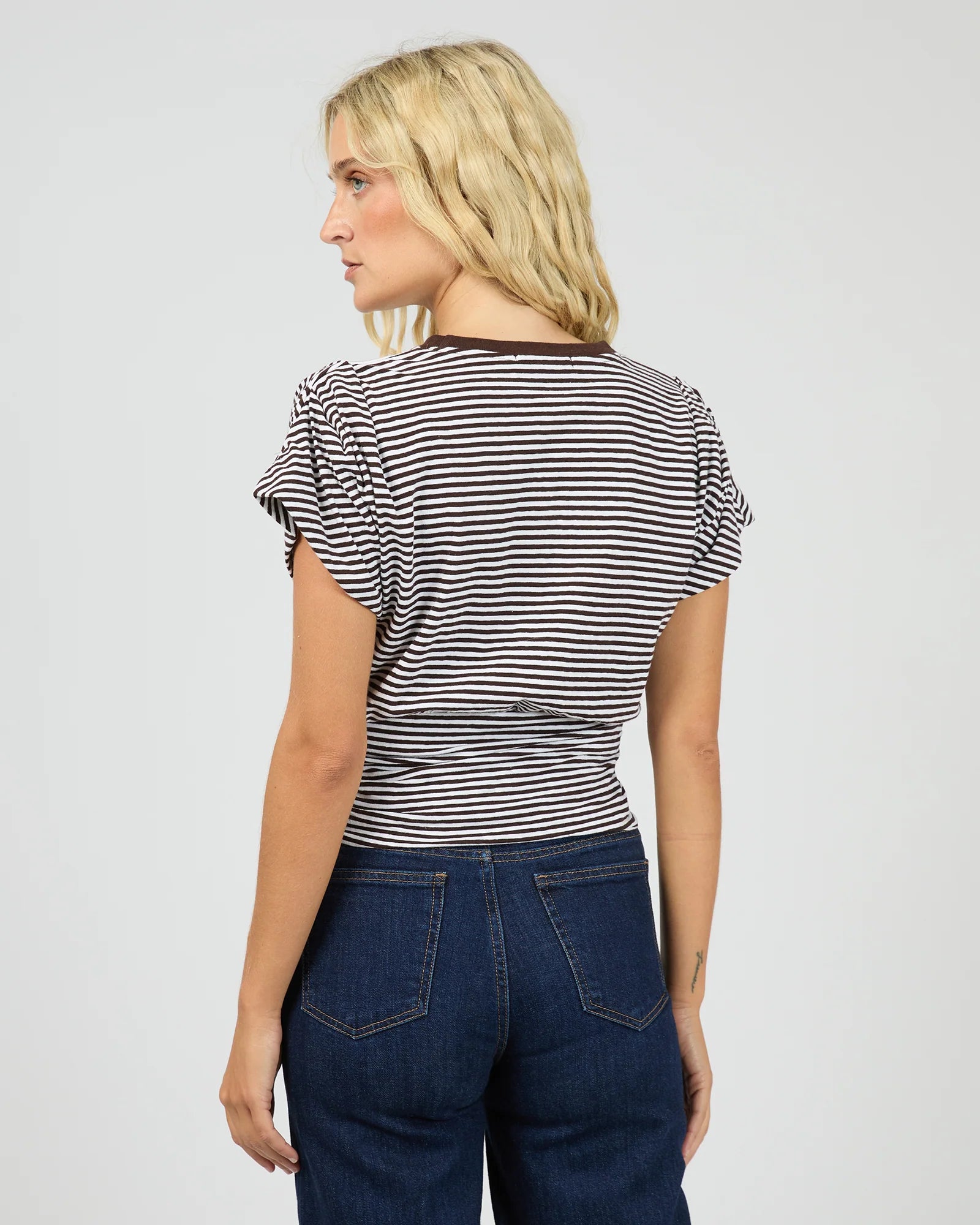 ALL ABOUT EVE PAIGE STRIPE TEE - BROWN